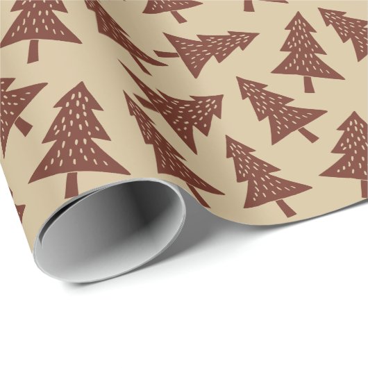 Modernes Weihnachtsbaum-Person-Packpapier Geschenkpapier (Rolleneckpunkt)