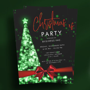 Modernes Weihnachtsbaum Red Green Corporate Party Einladung