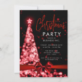 Modernes Weihnachtsbaum Rotes Corporate Party Einladung (Vorderseite)