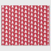 Modernes Weihnachtsbaum rotes geometrisches Muster Geschenkpapier (Flach)