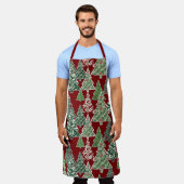 Modernes Weihnachtsbaum Rotes Grünes Muster Schürze (Getragen)