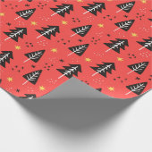Modernes Weihnachtsbaum Rotes Orange Farbmuster Geschenkpapier (Ecke)