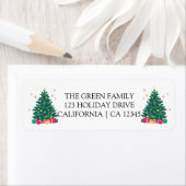 Modernes Weihnachtsbaum-Rückkehradresse-Label (Insitu)