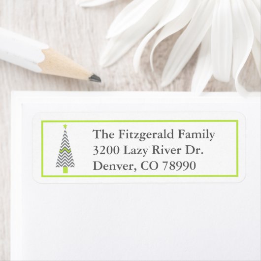 Modernes Weihnachtsbaum-Rücksendesiegel (Insitu)