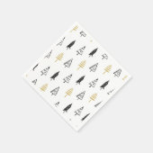 Modernes Weihnachtsbaum Schwarzes Gold Muster Serviette (Ecke)