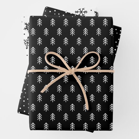 Modernes Weihnachtsbaum-Urlaubspapier Geschenkpapier Set (Beispiel)