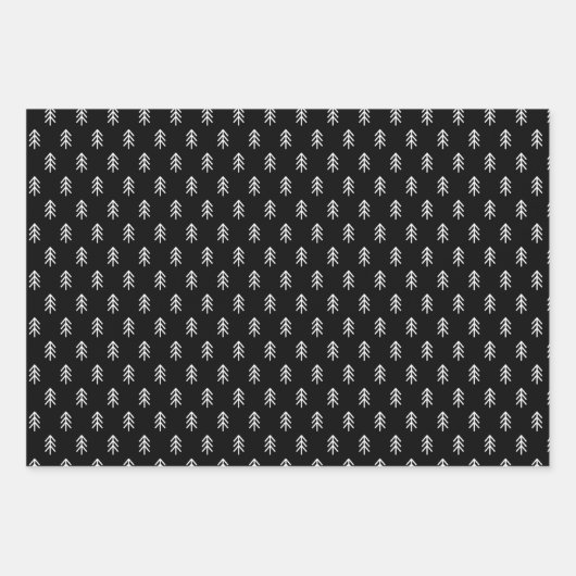 Modernes Weihnachtsbaum-Urlaubspapier Geschenkpapier Set (Vorderseite)