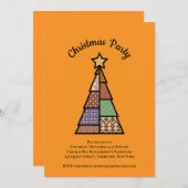 Modernes Weihnachtsbaum-Weihnachtsbaum-Party Mitte Einladung (Vorne/Hinten)