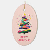 Modernes Weihnachtsbaumgemälde nach Maß Foto Keramik Ornament (Links)