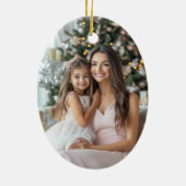 Modernes Weihnachtsbaumgemälde nach Maß Foto Keramik Ornament (Hinten)