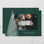 Modernes Weihnachtsbaumgrün-Foto Feiertagskarte (Vorne/Hinten)