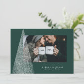 Modernes Weihnachtsbaumgrün-Foto Feiertagskarte (Stehend Vorderseite)