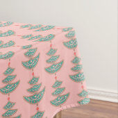 Modernes Weihnachtsbaummuster auf Pfirsich Tischdecke (Beispiel)