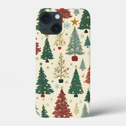 Modernes Weihnachtsbaummuster aus dem Mittelalter Case-Mate iPhone Hülle (Rückseite)