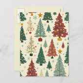 Modernes Weihnachtsbaummuster aus dem Mittelalter Feiertagspostkarte (Vorne/Hinten)