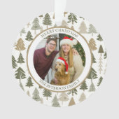 Modernes Weihnachtsbaummuster Familienbild Foto Ornament (Vorderseite)