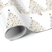 Modernes Weihnachtsbaummuster Geschenkpapier (Rolleneckpunkt)