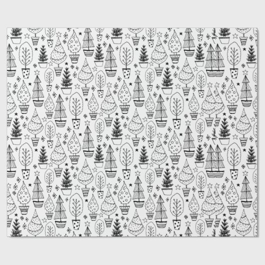 Modernes Weihnachtsbaummuster Geschenkpapier (Flach)