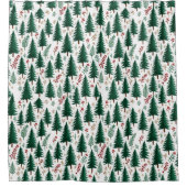 Modernes Weihnachtsbaummuster im Tannenwald Duschvorhang (Vorderseite)