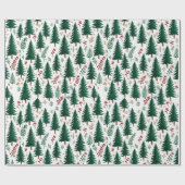 Modernes Weihnachtsbaummuster im Tannenwald Geschenkpapier (Flach)
