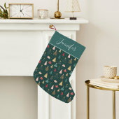Modernes Weihnachtsbaummuster Personalisiert Kleiner Weihnachtsstrumpf
