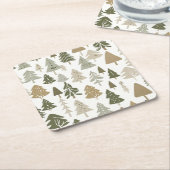 Modernes Weihnachtsbaummuster Rechteckiger Pappuntersetzer (angewinkelt)