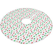 Modernes Weihnachtsbaummuster - Rotes Grün und Gol Polyester Weihnachtsbaumdecke (Schrägansicht)