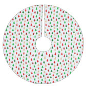 Modernes Weihnachtsbaummuster - Rotes Grün und Gol Polyester Weihnachtsbaumdecke (Vorderseite)