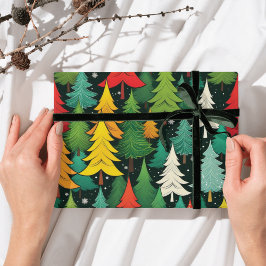 Modernes Weihnachtsbaumpapier Geschenkpapier Set