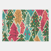 Modernes Weihnachtsbaumpapier mit Muster Geschenkpapier Set (Vorderseite 2)