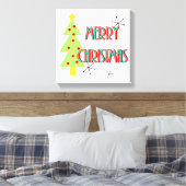 Modernes Weihnachtsbaumretro Mitte des Jahrhundert Leinwanddruck (Insitu (Schlafzimmer))