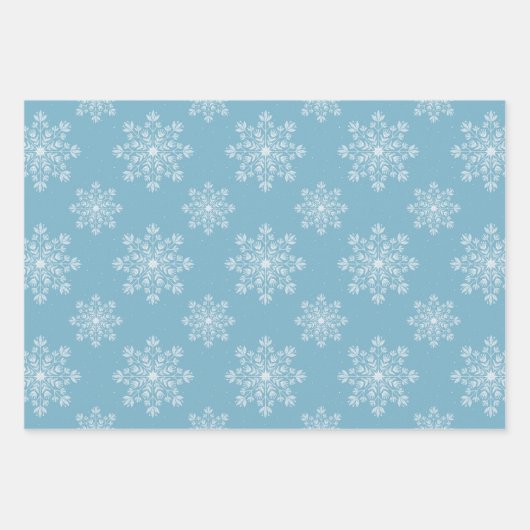 Modernes Weihnachtsblau Kariert, Schneeflocken & G Geschenkpapier Set (Vorderseite 2)