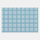 Modernes Weihnachtsblau Kariert, Schneeflocken & G Geschenkpapier Set (Vorderseite)