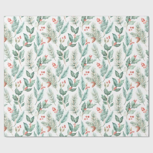 Modernes Weihnachtsblumenmuster Geschenkpapier (Flach)