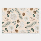 Modernes Weihnachtsblumenmuster Geschenkpapier Set (Vorderseite 3)