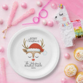 Modernes Weihnachtsbuch der Whimsical Rentier Pappteller (Party)