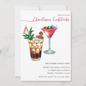 Modernes Weihnachtscocktail-Party Einladung (Vorderseite)