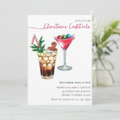 Modernes Weihnachtscocktail-Party Einladung (Stehend Vorderseite)