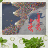 Modernes Weihnachtsdesign Geschirrtuch (Gefaltet)