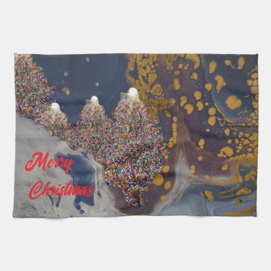 Modernes Weihnachtsdesign Geschirrtuch (Horizontal)