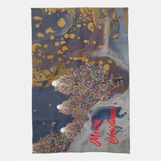 Modernes Weihnachtsdesign Geschirrtuch (Vertikal)