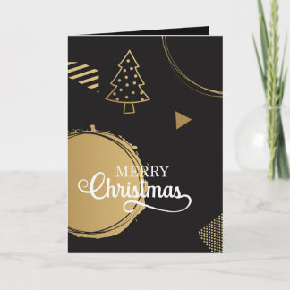 Modernes Weihnachtsdesign mit goldener geometrisch Karte