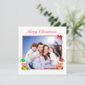 Modernes Weihnachtself & Foto für Familien (Stehend Vorderseite)