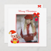 Modernes Weihnachtself & kundenspezifisches Foto (Vorne/Hinten)