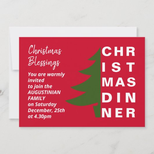 Modernes Weihnachtsessen Einladung (Vorderseite)