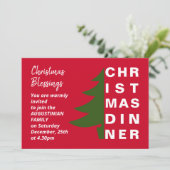 Modernes Weihnachtsessen Einladung (Stehend Vorderseite)