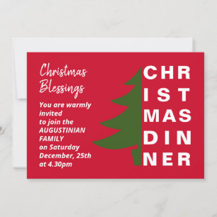 Modernes Weihnachtsessen Einladung