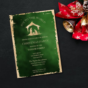 Modernes Weihnachtsessen Party Religiöse Geburt Feiertagskarte