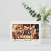 Modernes Weihnachtsfamilien-Foto Feiertagspostkarte (Stehend Vorderseite)
