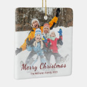 Modernes Weihnachtsfamilienfest - Foto Keramikornament (Rechts)